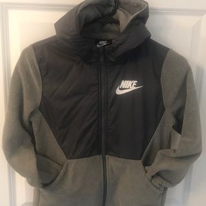 Youth M Nike Fleece Hoodie with Polyester Overlay